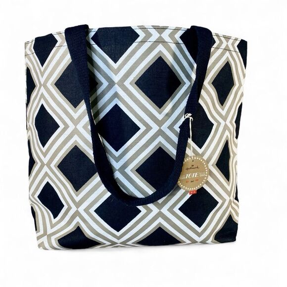 Hallmark NWT Tote Bag Dual Handle Jute Cotton Blend Overnight Travel Carryon - Picture 1 of 7